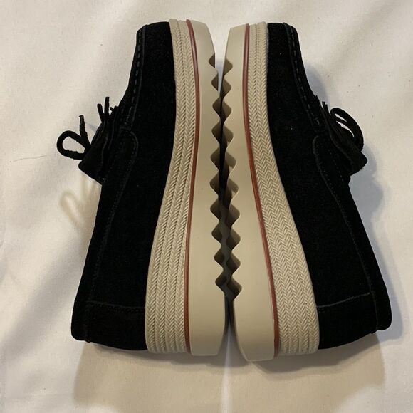 Ruiatoo Size 5.5 women’s low top black platform moccasins faux suede - Picture 4 of 9